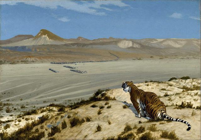 Tiger on the Watch par Jean Léon Gérôme